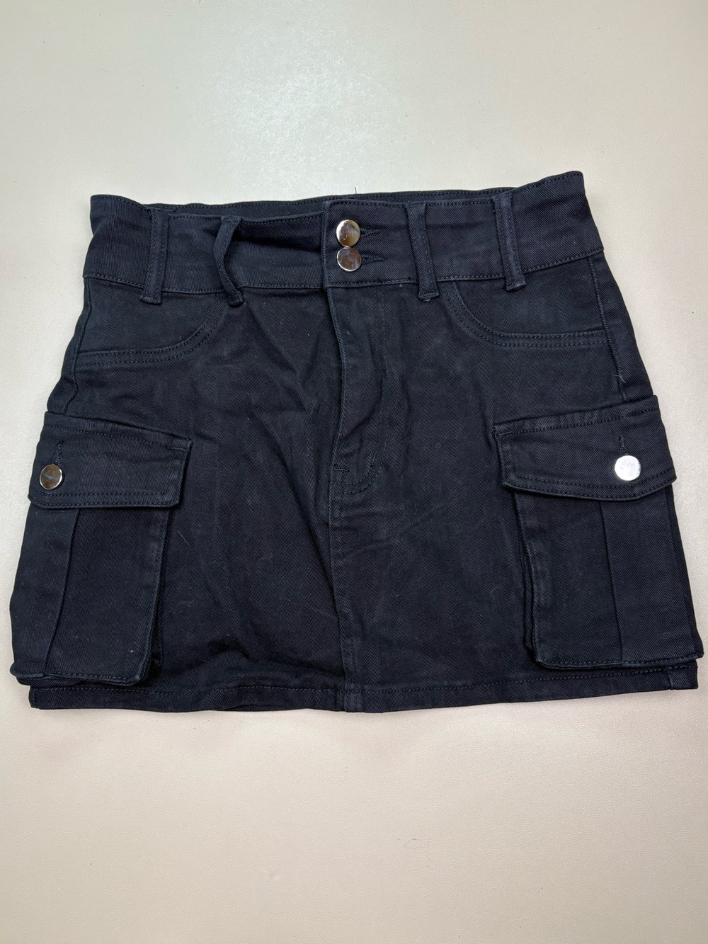 ANRABESS Black Cargo Mini Skirt Small NWT Y2K Utility Stretch